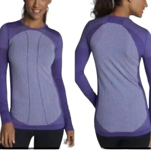 Fabletics Desio Seamless Purple Long Sleeve Top - Picture 1 of 5